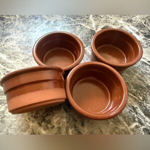 Set Of 4 CERMER Ramekins TERRA COTTA baking Dish.